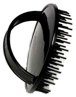 Denman D6 Borstel Rond Shampoo Massage Zwart/ Zilver Display+12st. -Schoonheids- En Haarproducten d6 black min