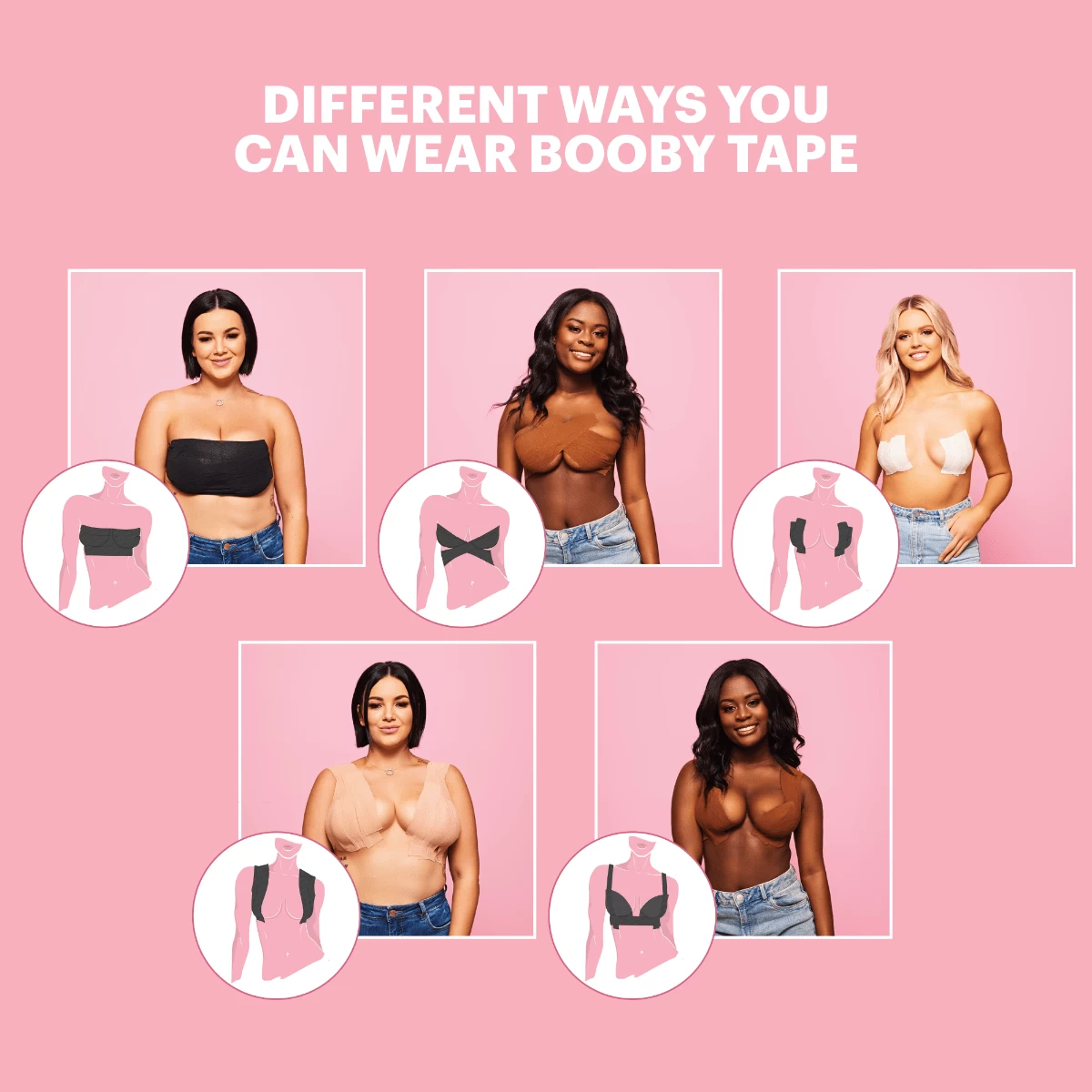 Booby Tape Breast Tape Black 5m 4 Booby Tape Breast Tape Black 5m - Afbeelding 2