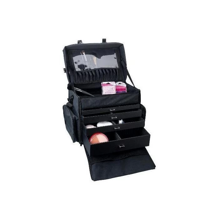 Sinelco Make Up Artist Bag Met Schouderriem Zwart 4 Sinelco Make Up Artist Bag Met Schouderriem Zwart - Afbeelding 2